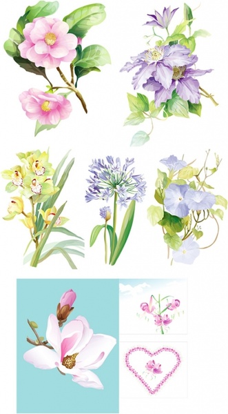 331x600 7 Elegant Watercolor Flowers Vector Free Vector In Adobe - Watercolor Flower Free Download