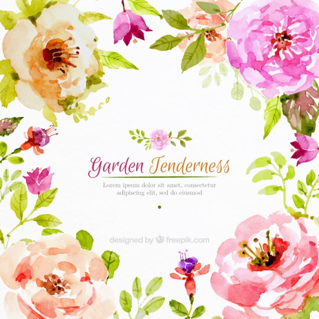 626x626 Realistic Watercolor Flowers Background Vector Free Download - Watercolor Flower Free Download
