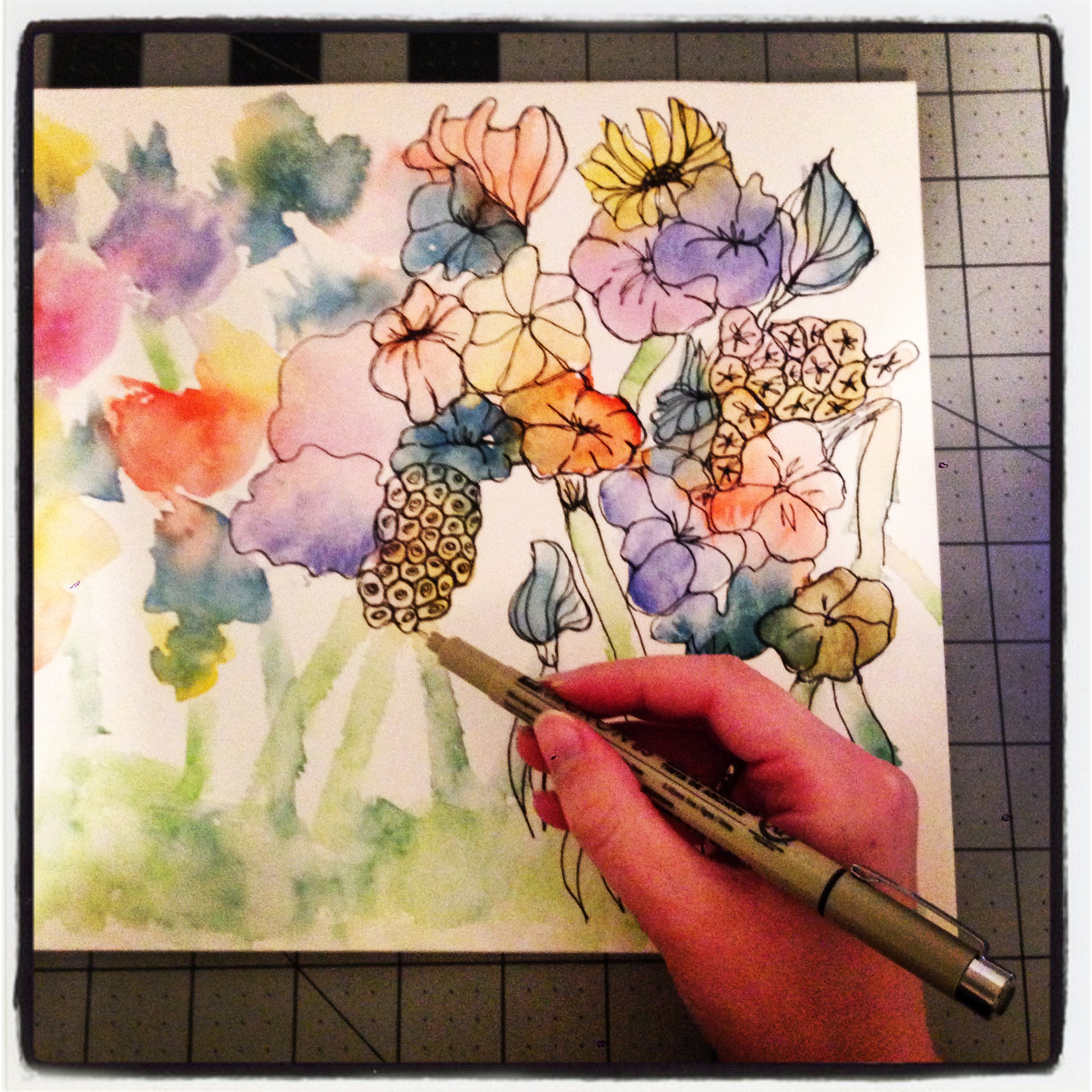 2448x2448 Project Diy Watercolor Flowers The Amateur Librarian - Watercolor Flower Garden