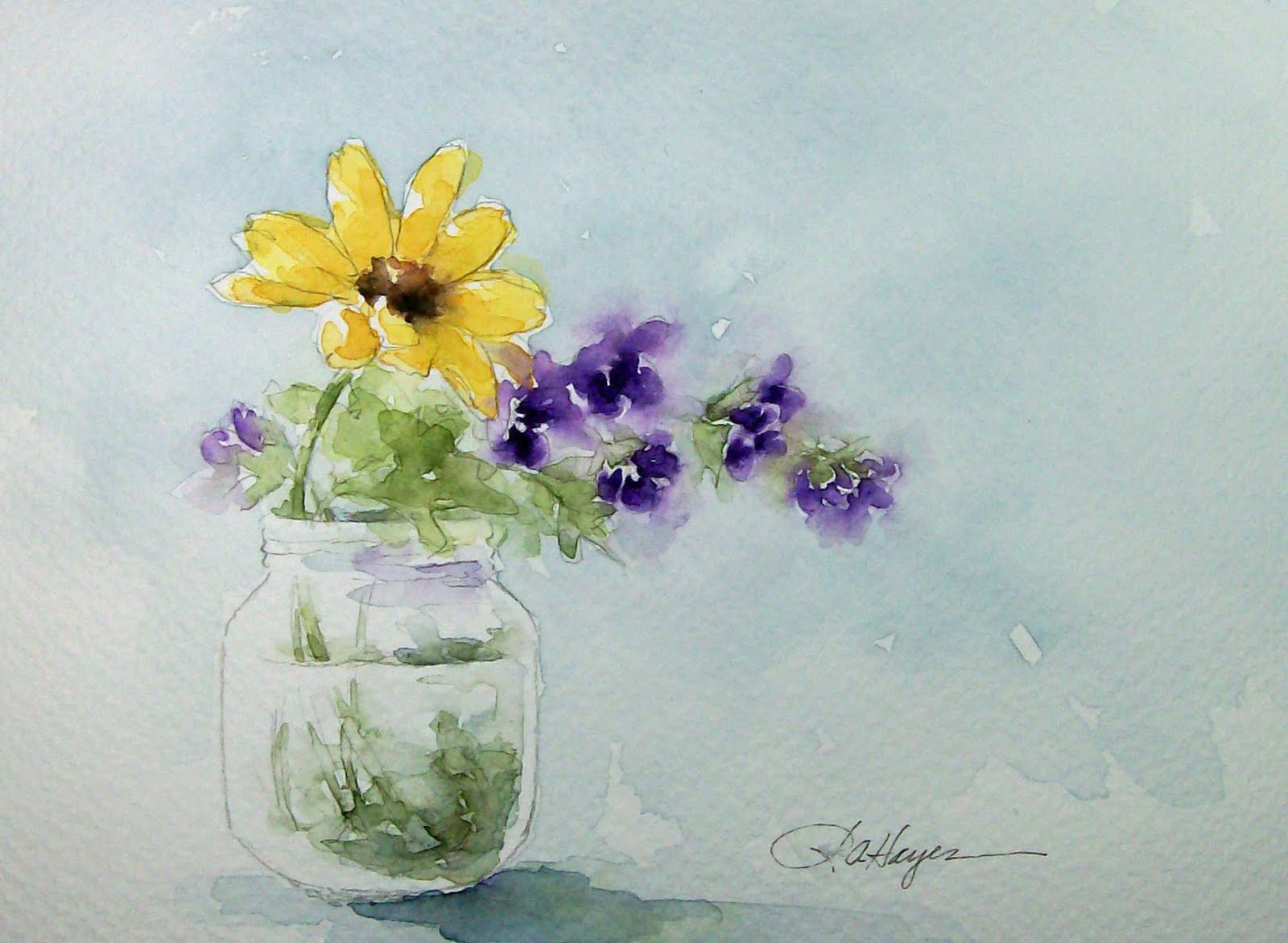1600x1171 Watercolor Paintings By Roseann Hayes Garden Flowers Watercolor - Watercolor Flower Garden