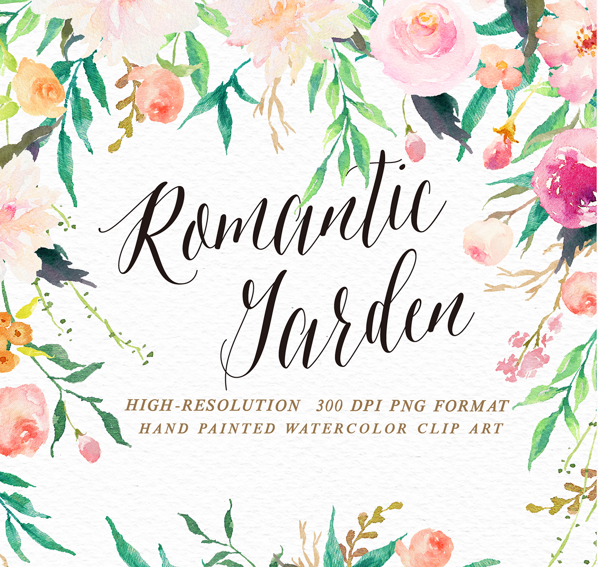 1200x1138 Watercolor Flower Clip Art Romantic Garden On Behance - Watercolor Flower Garden
