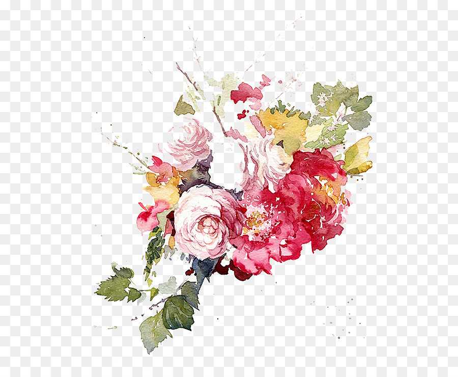 900x740 Watercolor Painting Garden Roses Flower Floral Design Illustration - Watercolor Flower Garden