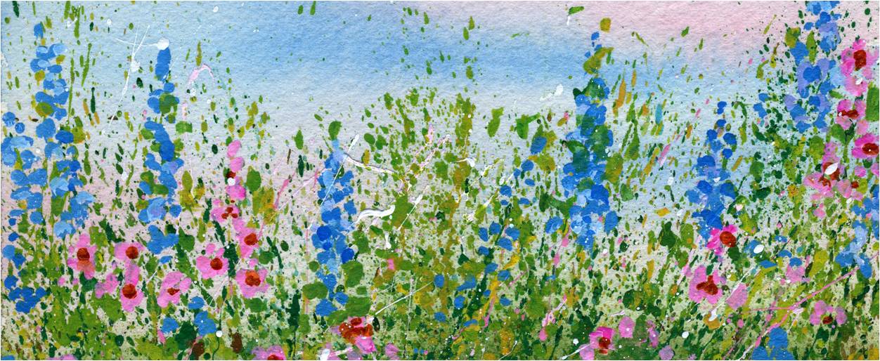 1252x514 Create A Splattered Paint Flower Garden - Watercolor Flower Garden