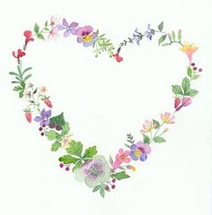 236x240 122 Best Hearts.. Images Decoupage, Clipart Images - Watercolor Flower Garland