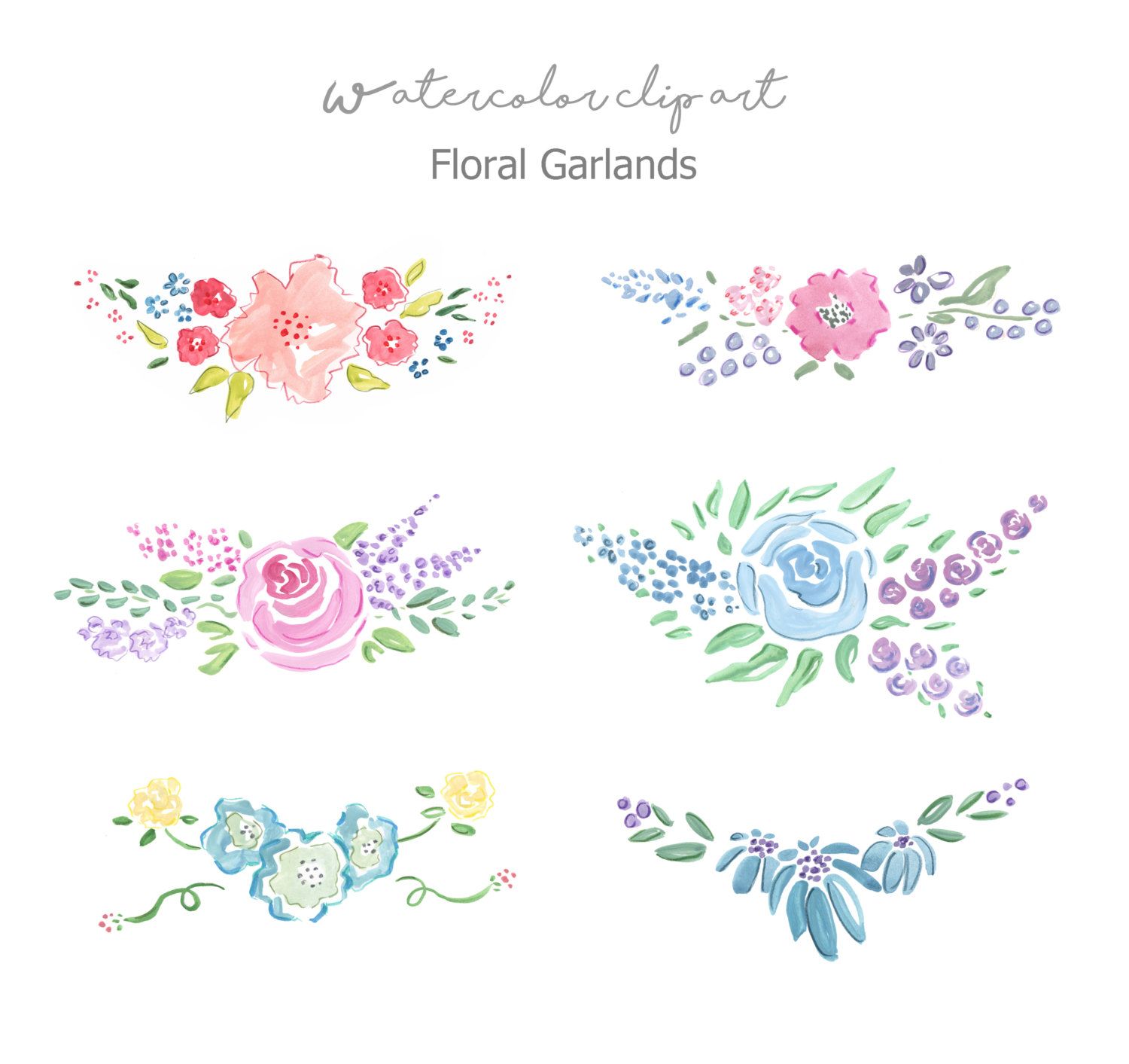 1500x1413 Floral Garlands Clip Art, Watercolor Floral Banners, Watercolor - Watercolor Flower Garland