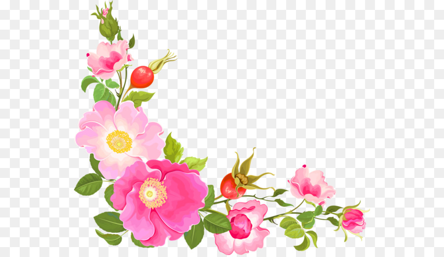 900x520 Flower Floral Design Watercolor Painting Clip Art - Watercolor Flower Garland