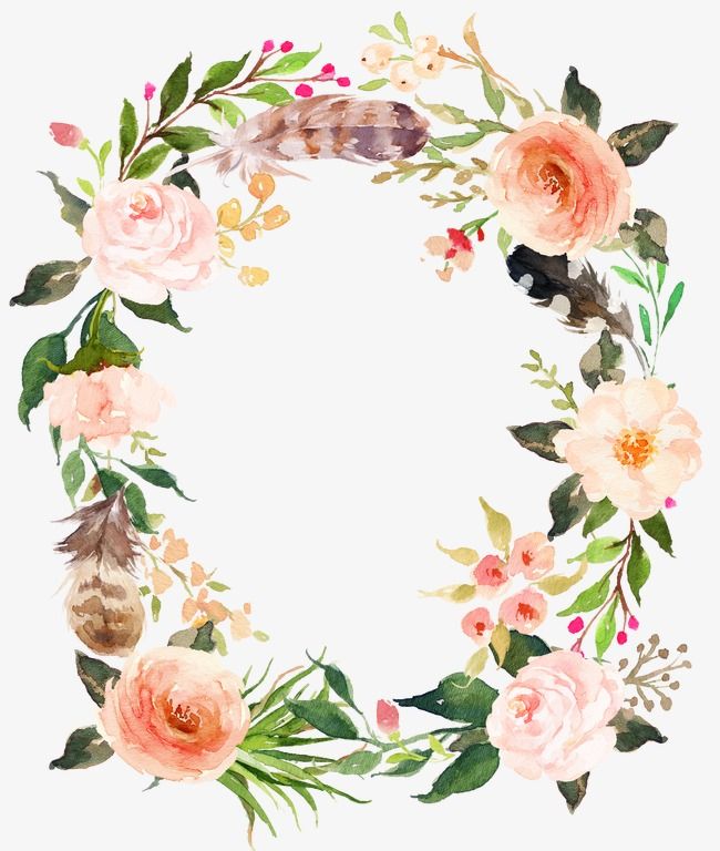 650x768 Fresh Pink Flowers Garland, Watercolor Flowers, Guirnalda De La - Watercolor Flower Garland