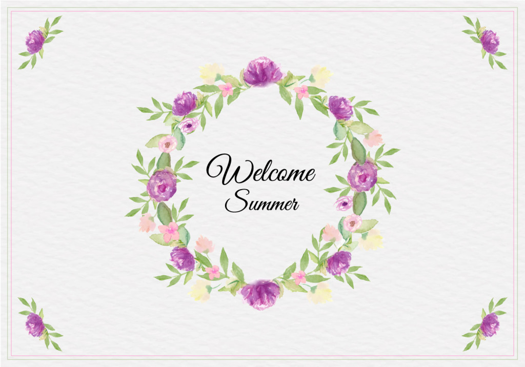 1024x716 Hand Painted Beautiful Watercolor Flower Garland Vector Free - Watercolor Flower Garland