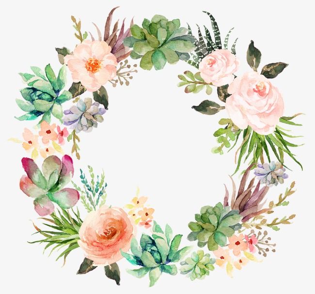 650x606 Pin By Dora Milan On Pics In 2018 Cacti, Garlands - Watercolor Flower Garland
