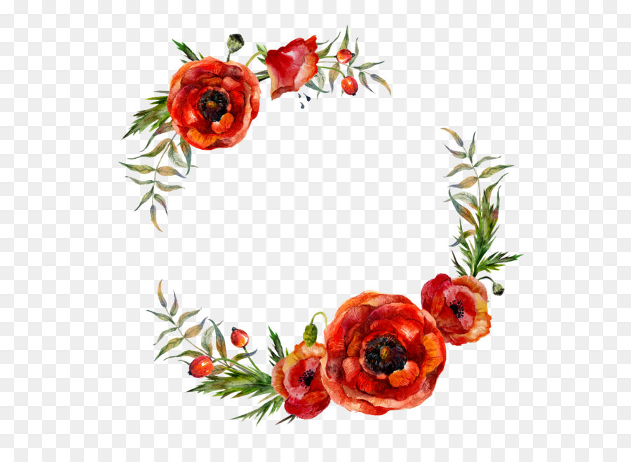 900x660 Poppy Flowers Watercolor Painting - Watercolor Flower Garland