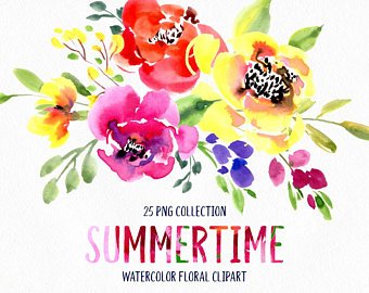 340x270 Watercolor Flowers Etsy - Watercolor Flower Images