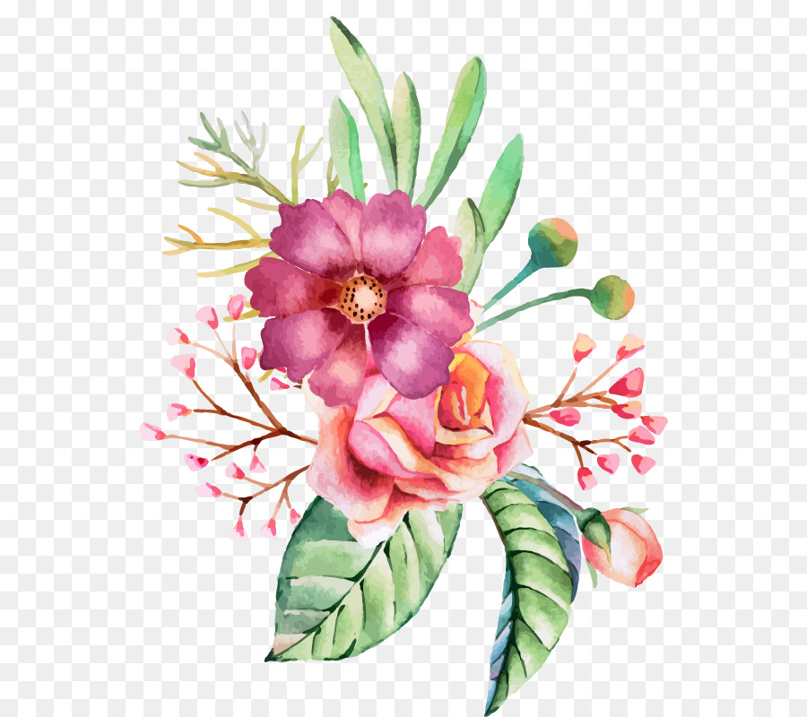 900x800 Watercolour Flowers Wedding Invitation Watercolor Painting - Watercolor Flower Images