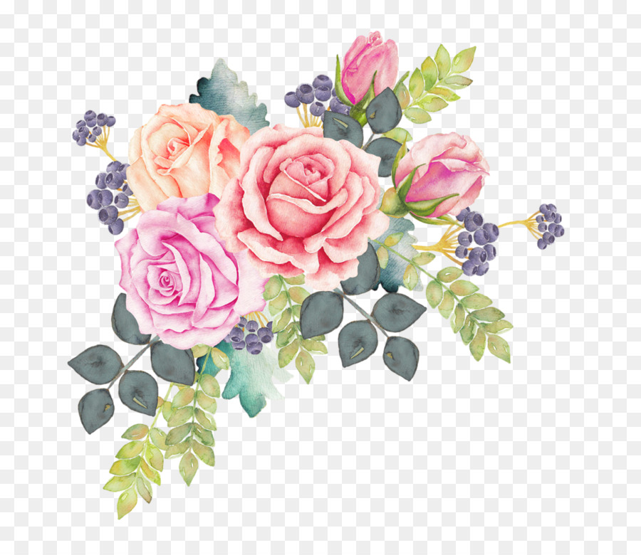 900x780 Download Watercolour Flowers Watercolor Painting Rose Clip - Watercolor Flower Images