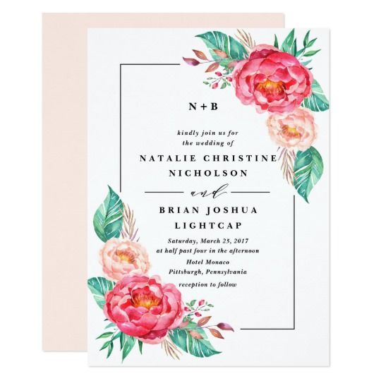 540x540 Floral Wedding Invitations 15 Best Watercolor Flower Wedding - Watercolor Flower Invitation