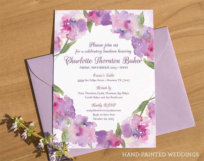 700x554 Hand Painted Weddings Watercolor Wedding Invitations Watercolor - Watercolor Flower Invitation