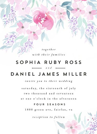 397x550 Qing Ji Design - Watercolor Flower Invitation