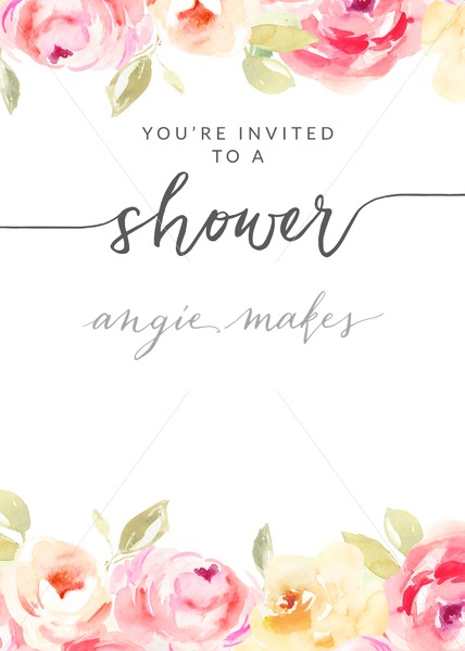 428x600 Watercolor Flower Shower Invitation Template With Hand Painted Flowers - Watercolor Flower Invitation