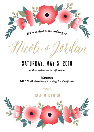 320x448 Watercolor Wedding Invitations - Watercolor Flower Invitation