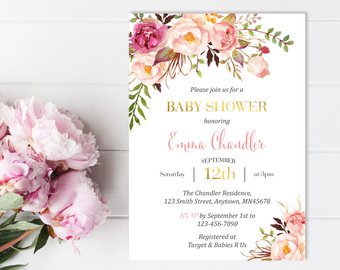 340x270 Watercolor Invite Etsy - Watercolor Flower Invitation