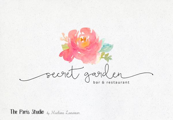 600x417 Watercolor Floral Logo Pay As You Go Custom Logo Design By The - Watercolor Flower Logo