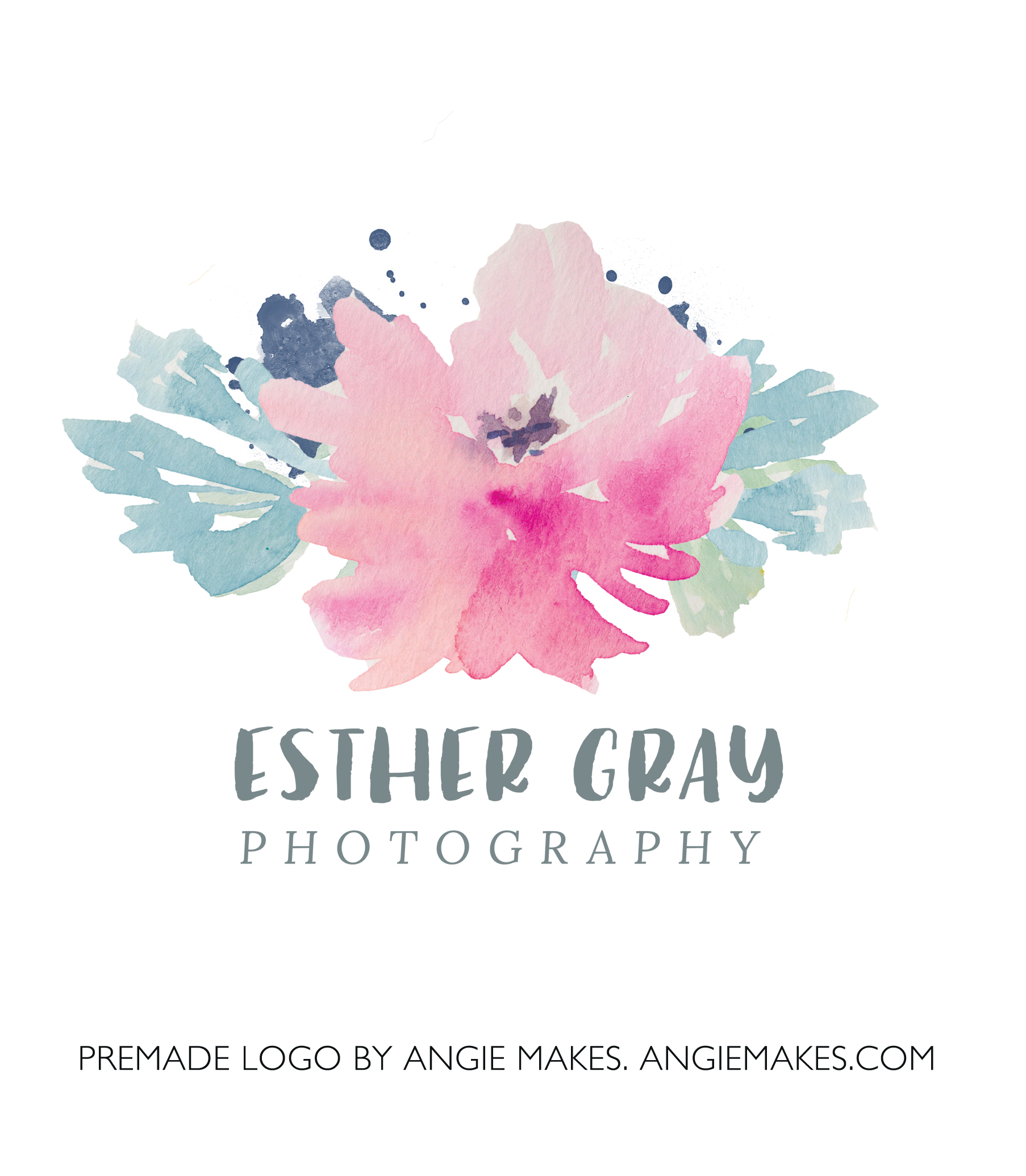 1806x2070 Watercolor Floral Logo - Watercolor Flower Logo