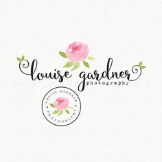 236x236 Katie Darling Watercolor Logo Watercolor Logos - Watercolor Flower Logo