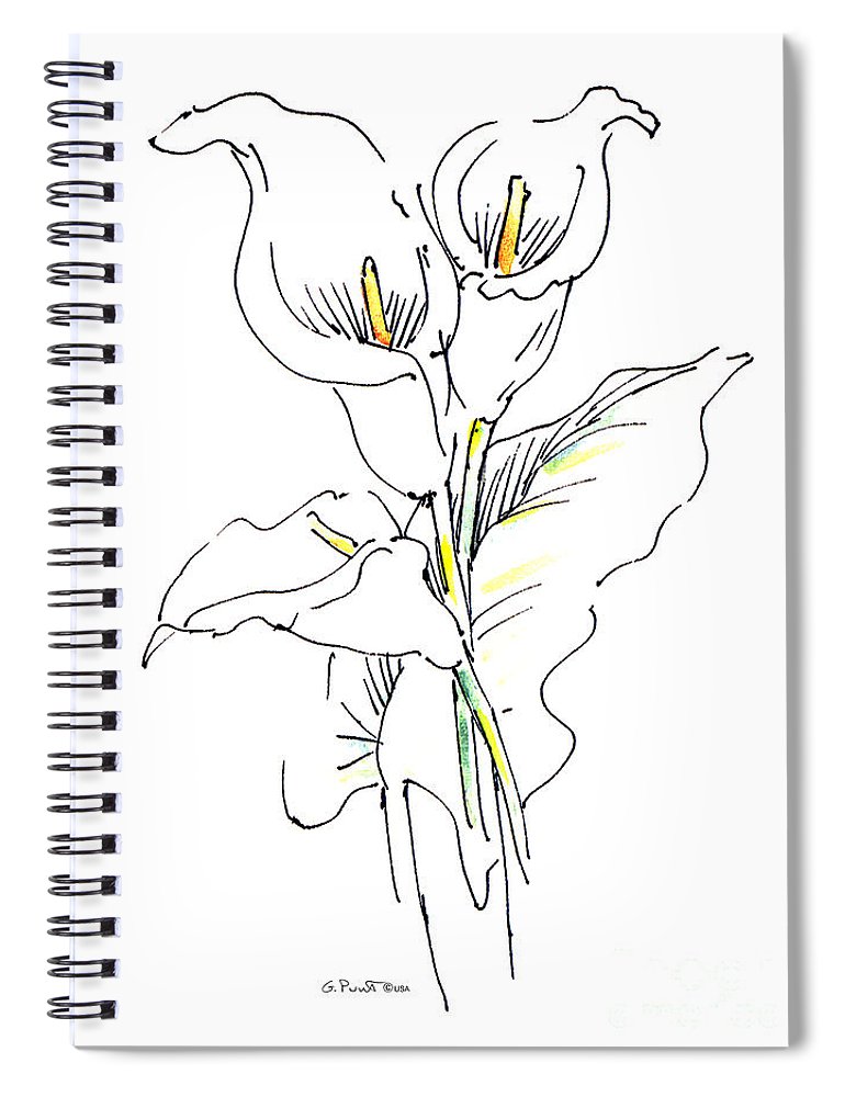 770x1000 Watercolor Flower Paintings Lily 1 Spiral Notebook For Sale By - Watercolor Flower Paintings For Sale