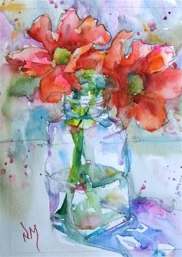 355x500 That Makes Two Of Us - Watercolor Flower Paintings For Sale