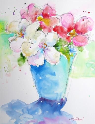 386x500 Daily Paintworks - Watercolor Flower Paintings For Sale