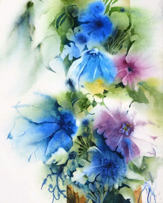 562x700 Gift Under 10 Holiday Sale On Select Prints By Nancyknightart - Watercolor Flower Paintings For Sale