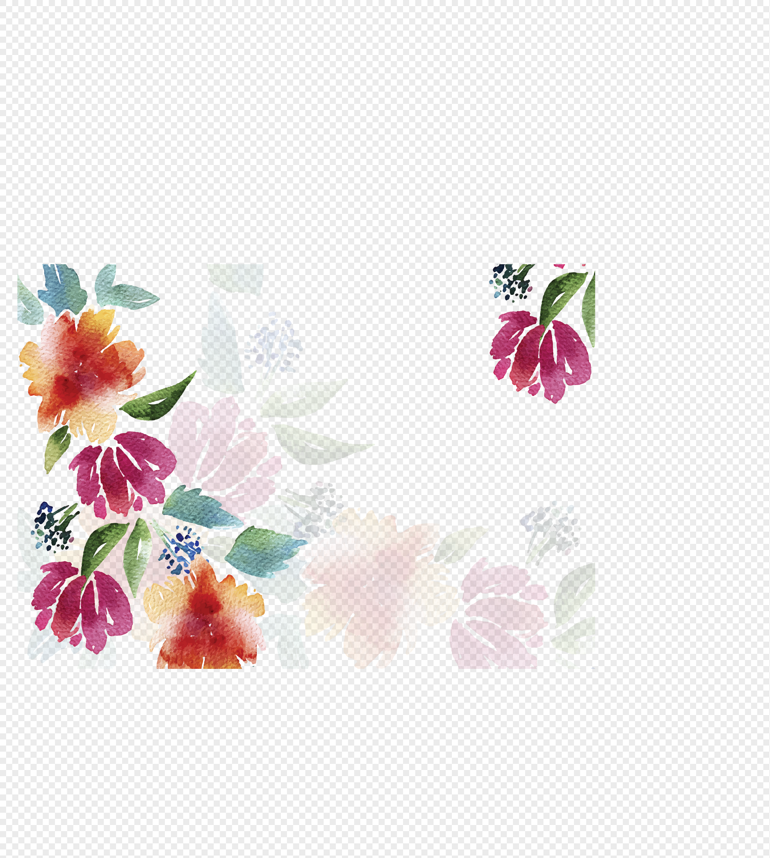 2522x2808 Hand Painted Watercolor Flower Pattern Png Image Picture Free - Watercolor Flower Pattern