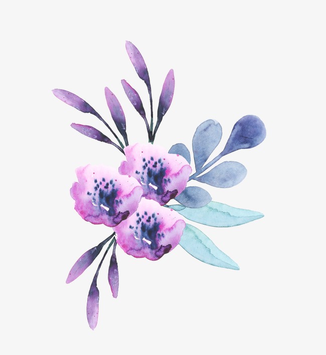 650x708 Purple Watercolor Flower Pattern 03, Watercolor Clipart, Flower - Watercolor Flower Pattern