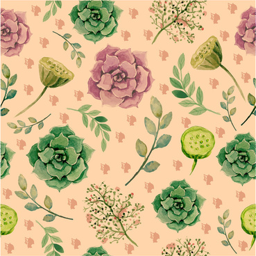 369x368 Vector Watercolor Flowers Free Vector Download (11,201 Free Vector - Watercolor Flower Pattern