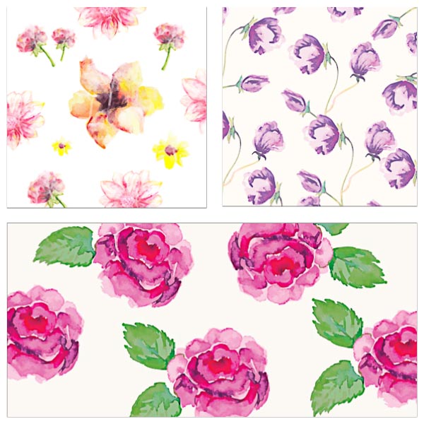 600x600 Watercolor Floral Pattern Vector Free Download - Watercolor Flower Pattern