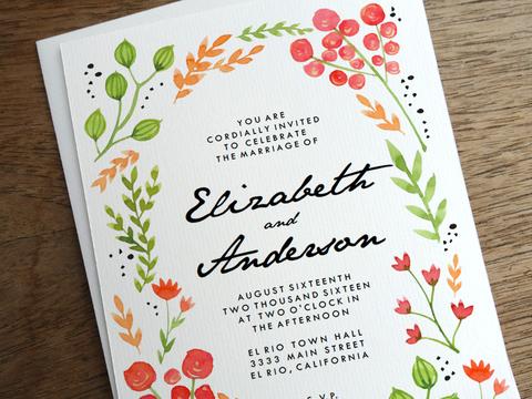 480x360 Printable Menu - Watercolor Flower Printables