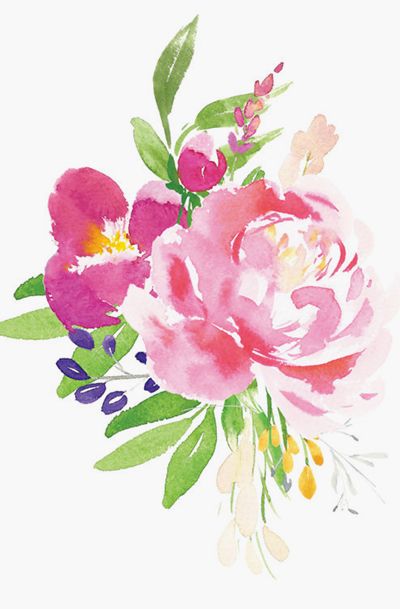 400x609 Watercolor Flowers - Watercolor Flower Printables