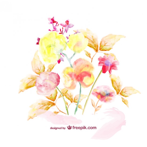 626x626 Watercolor Floral Bouquet Template Vector Free Download - Watercolor Flower Printables