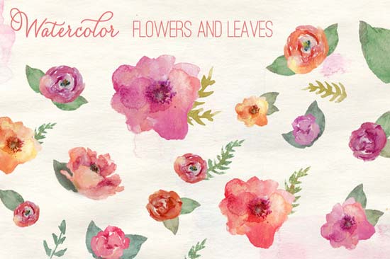 550x366 Diy Wedding Design Resources Watercolor Flowers + A Free - Watercolor Flower Printables