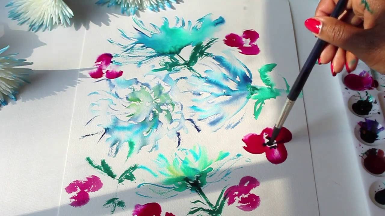 1280x720 Making Repeat Prints From Watercolor Paintings.flower Edition - Watercolor Flower Prints