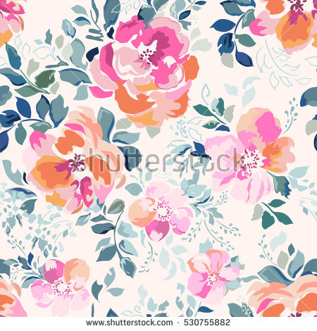 450x470 Flowers To Print Soft Pink Watercolor Flower Print Seamless Image - Watercolor Flower Prints
