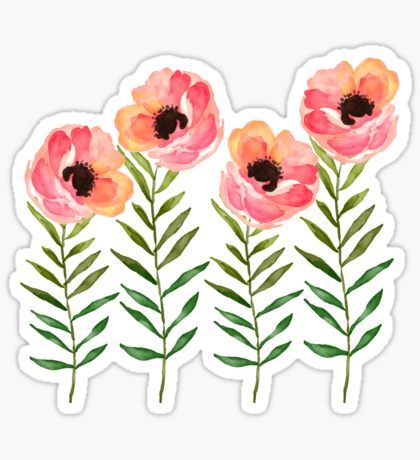420x460 Trending Stickers In 2018 Stickers Watercolor - Watercolor Flower Stickers