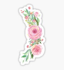 210x230 Watercolor Bouquet Pastel Romantic Stickers Redbubble - Watercolor Flower Stickers