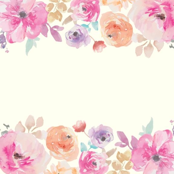 576x576 Watercolor Floral Stickers - Watercolor Flower Stickers