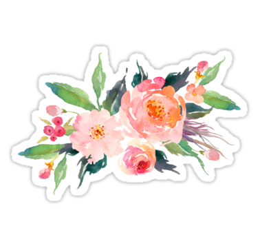 375x360 Watercolor Flower Bouquet Stickers By Junkydotcom Redbubble - Watercolor Flower Stickers