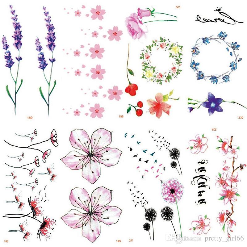 800x800 Watercolor Flower Waterproof Temporary Tattoo Stickers For Adults - Watercolor Flower Stickers