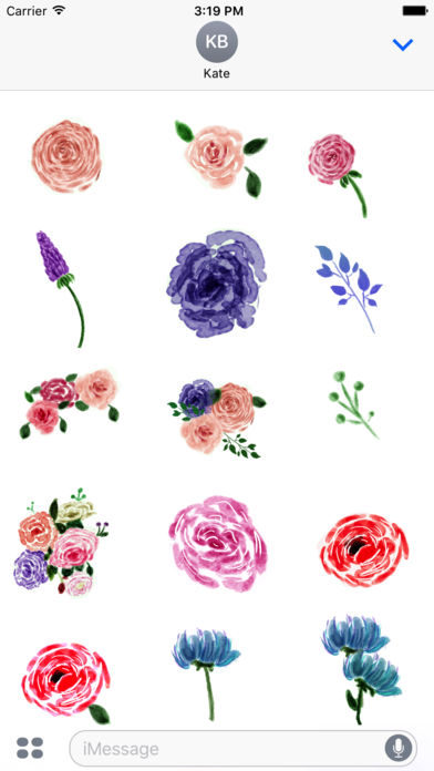 392x696 Watercolor Flowers Stickers Sticker List - Watercolor Flower Stickers