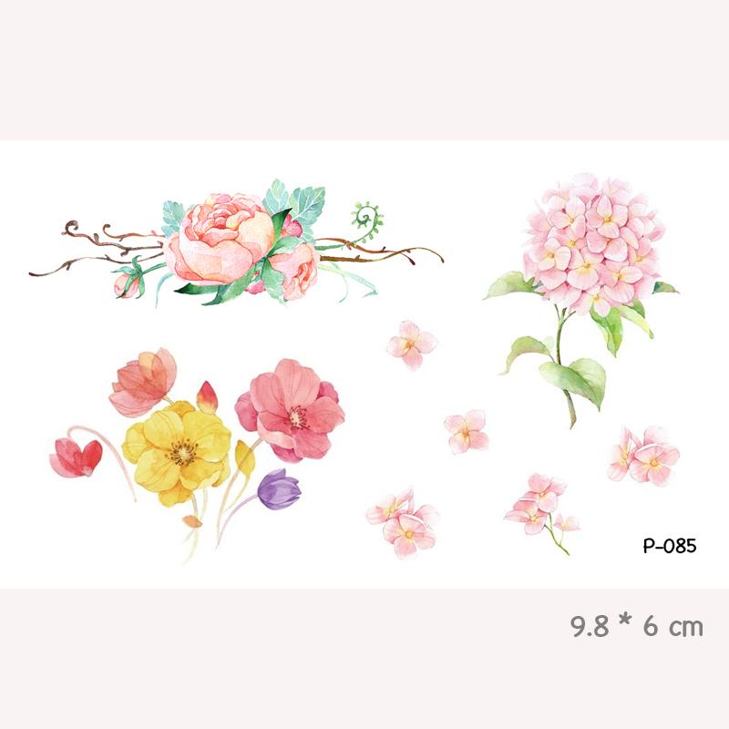 800x800 Wyuen Watercolor Flower Waterproof Temporary Tattoo Stickers For - Watercolor Flower Stickers