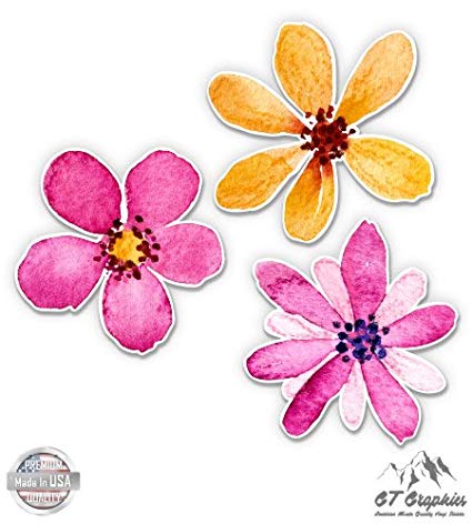 425x472 Watercolor Flowers Set - Watercolor Flower Stickers