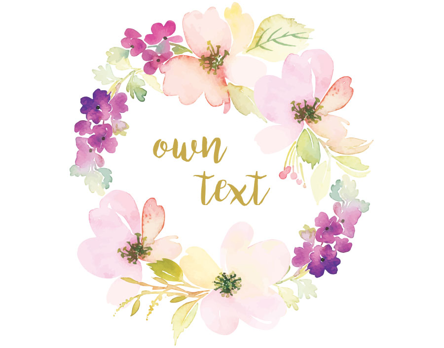 900x706 Flower Name Wreath Decal I Your Decal Shop Nz Designer Wall - Watercolor Flower Stickers