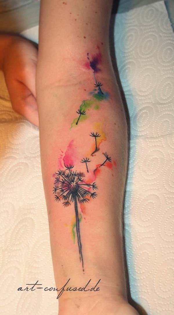 600x1083 60 Awesome Watercolor Tattoo Designs - Watercolor Flower Tattoo